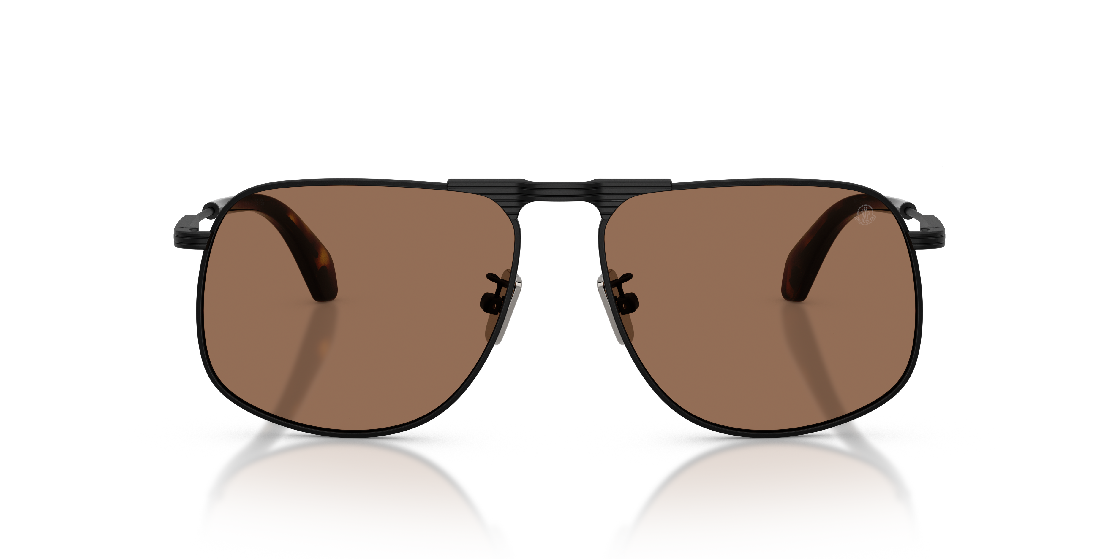 Moncler Unisex Moncler ME4014 VITESSA 100173 Gafas de sol Acero Negro Marrón Piloto Norma