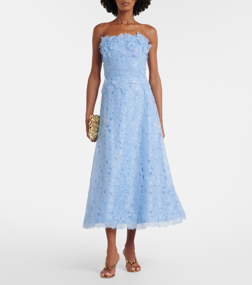 Anessa embroidered organza cocktail dress