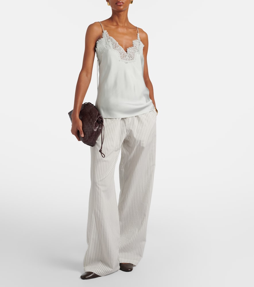 Róhe Lace-trimmed silk top