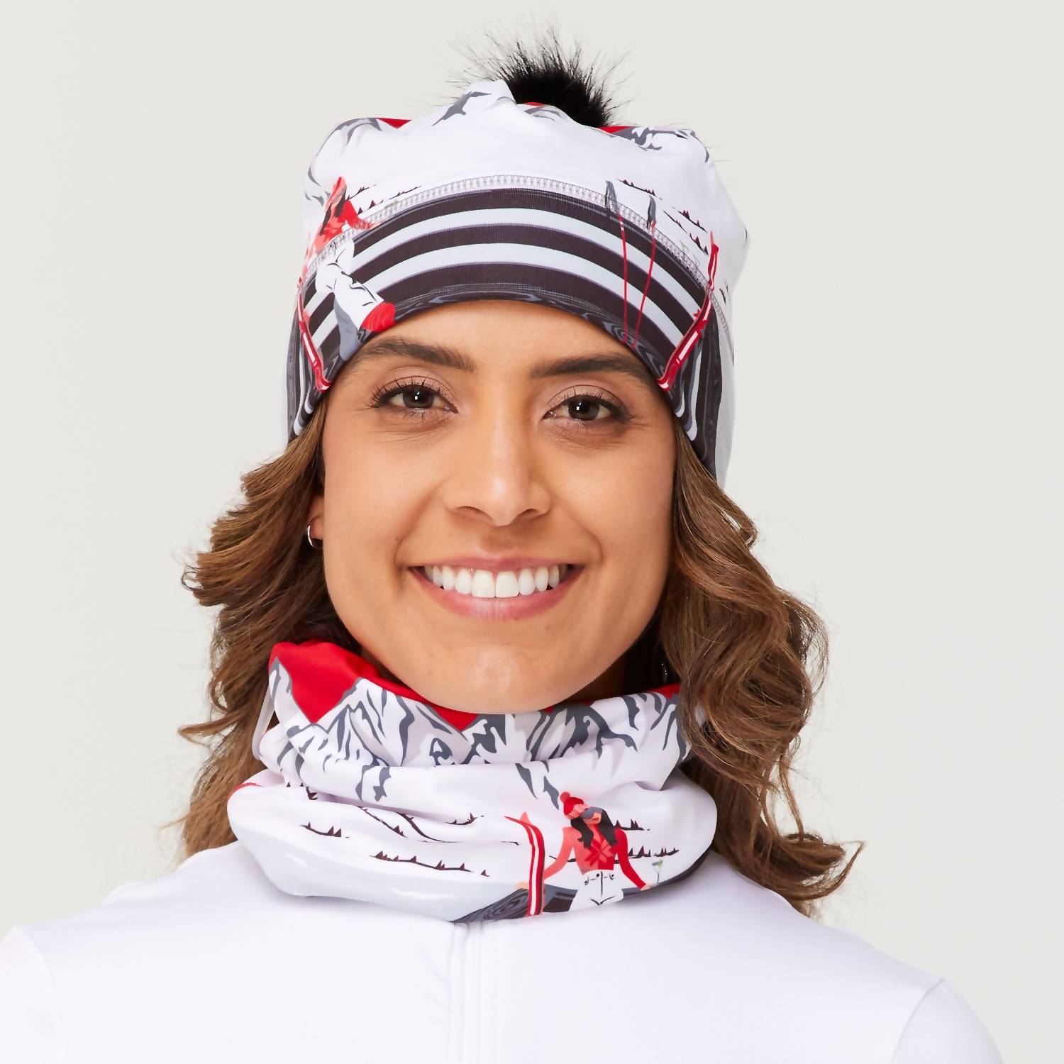 Illustrated Beanie In Apres Anyone Red