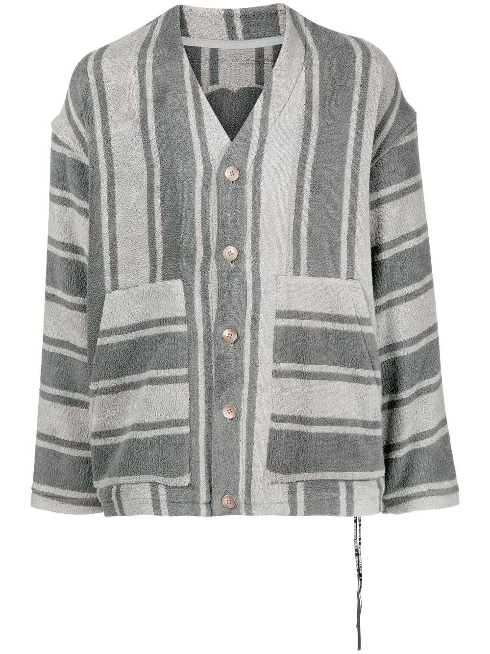 Striped cotton cardigan - Blue