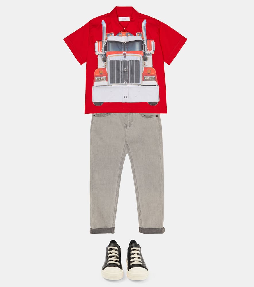 Rick Owens Kids Strobe leather low-top sneakers