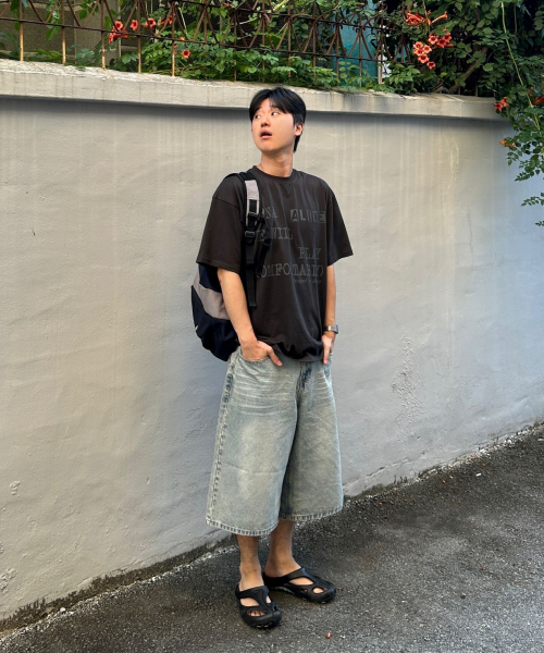 Washed Bermuda Denim Pants