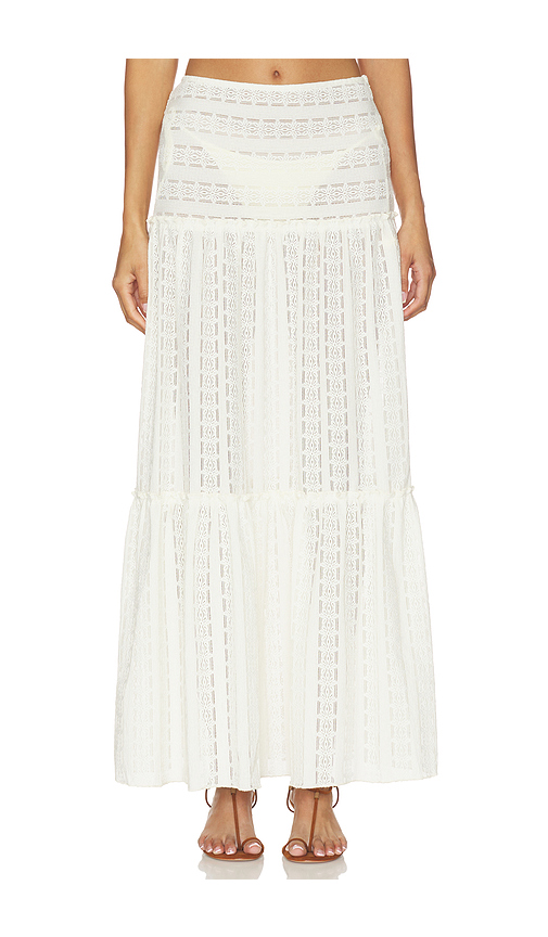 MORE TO COME Darla Maxi Skirt in Ivory. L. Also in XXS, XS, S