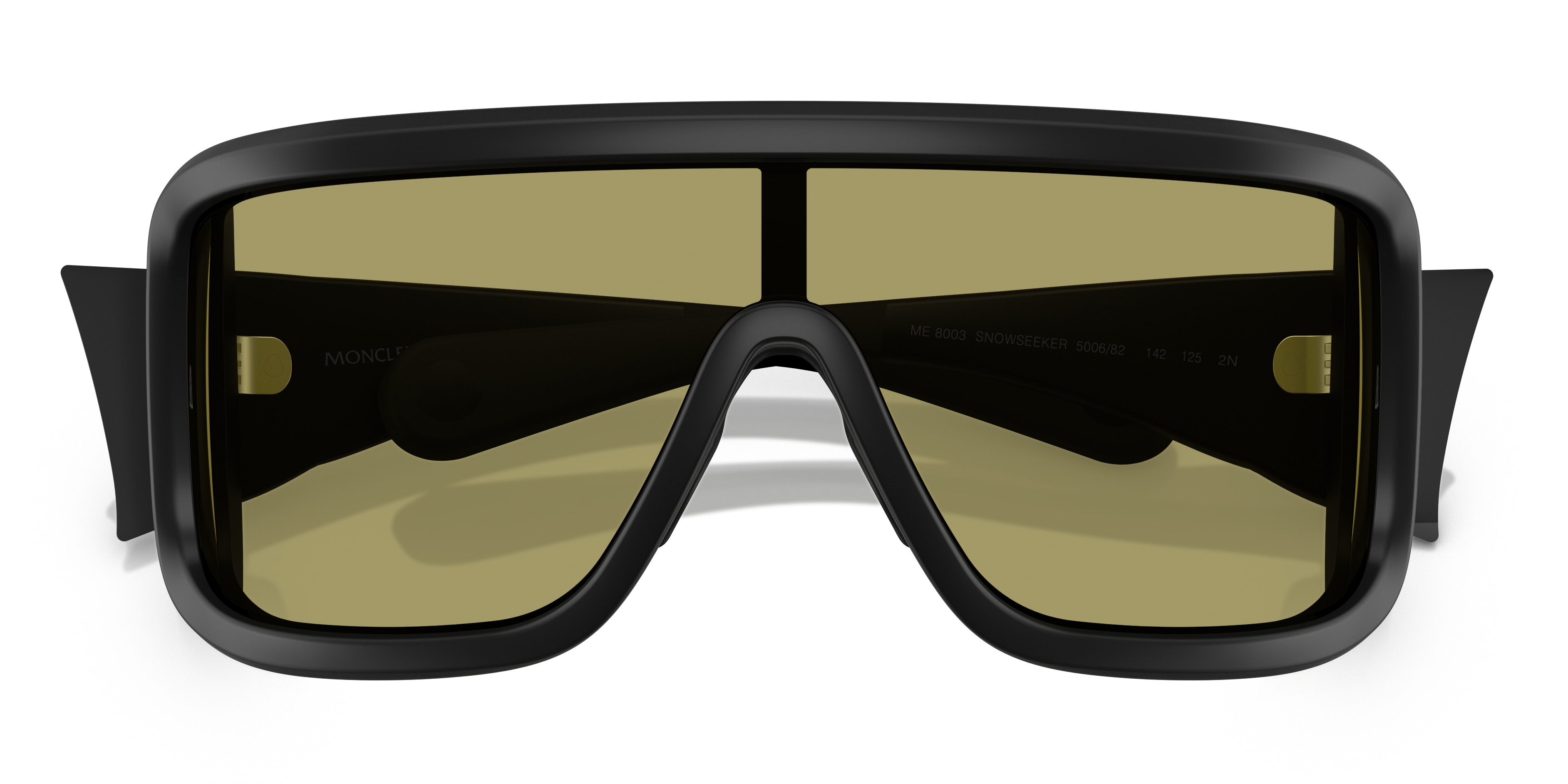 Moncler Unisex Moncler ME8003 SNOWSEEKER 500682 Gafas de sol Inyectado Negro Verde Cuadrada Norma