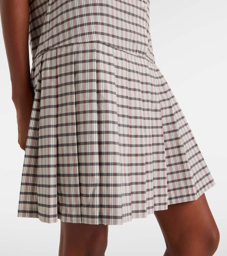 Plaid pleated minidress