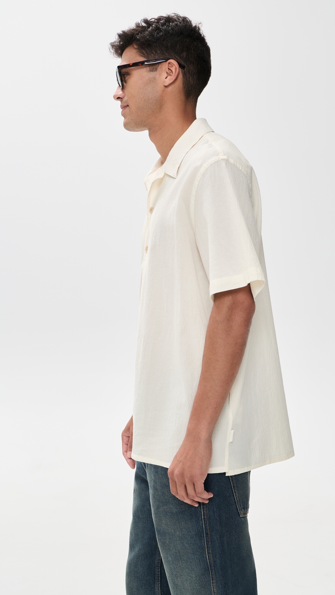 Short Sleeve Casual Fit Shirt Off White