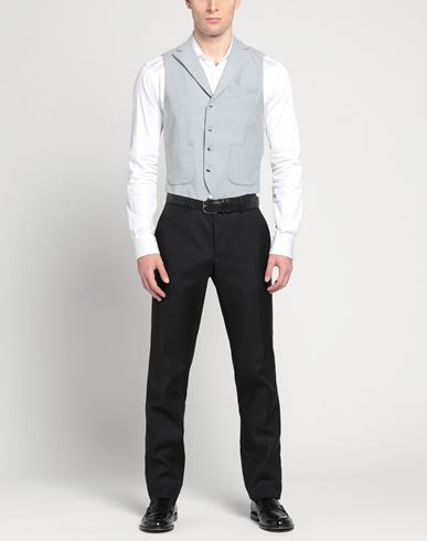 Man Tailored Vest Sky blue Size 36 Linen