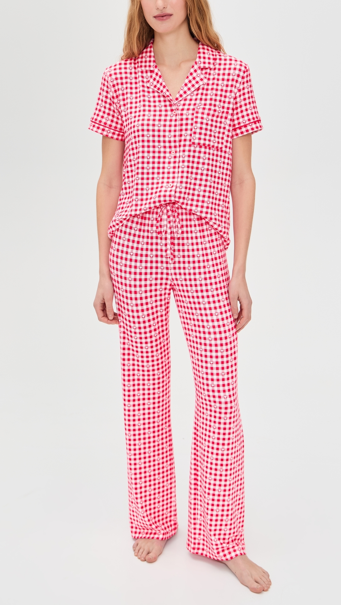 So Sweet Gingham Pants Kiss Me Red