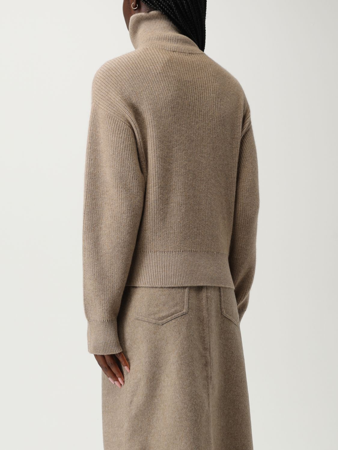 Zip-up ribbed cardigan - Neutrals