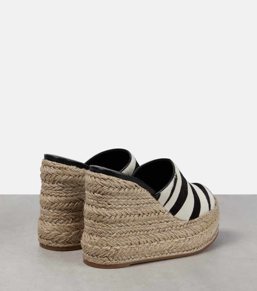 Ariella zebra-print calf hair espadrille wedges