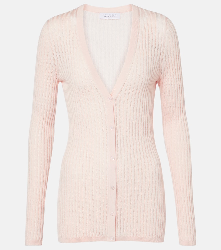 Emma pointelle cashmere and silk cardigan