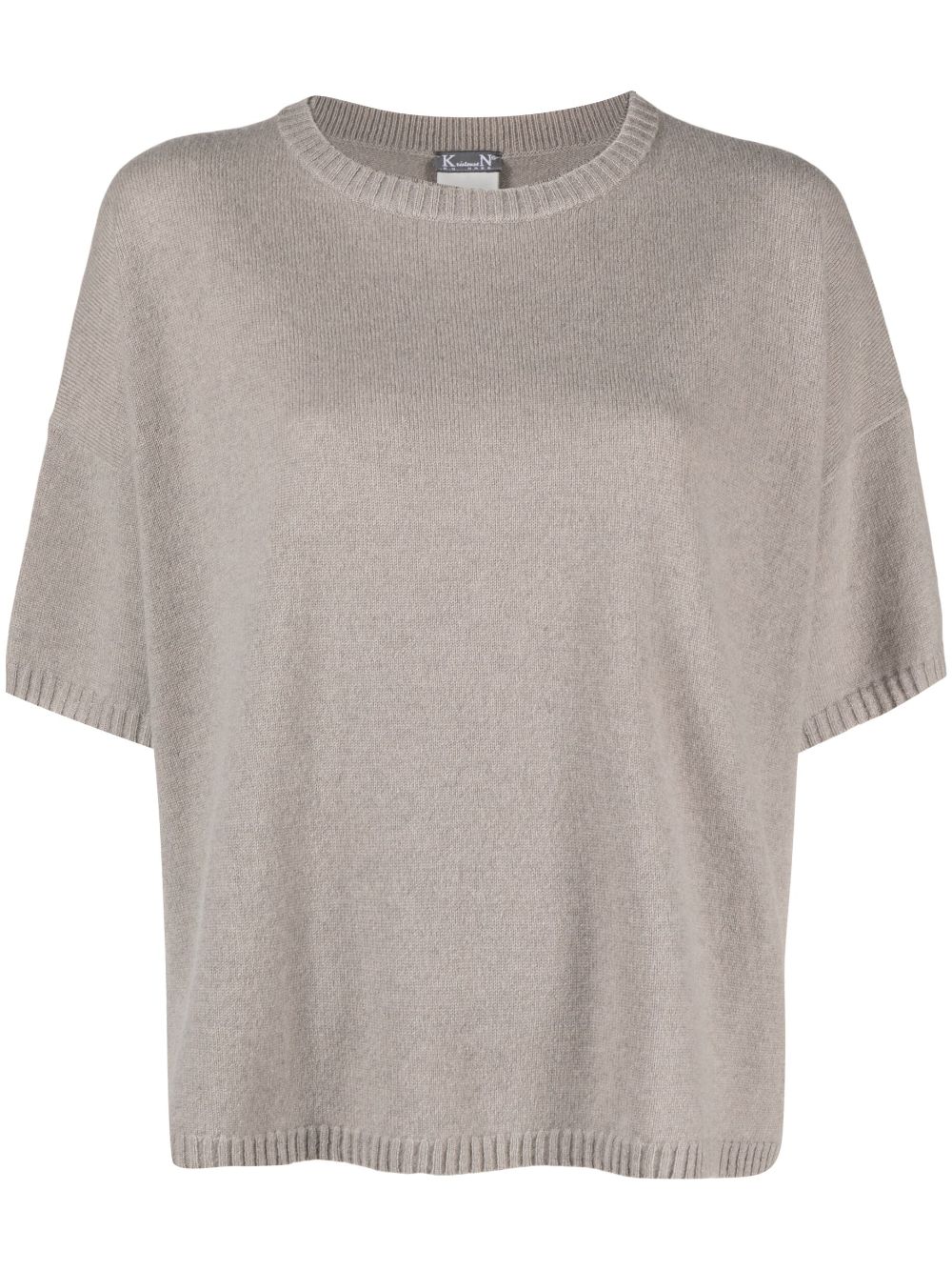 Short-sleeve cashmere jumper - Grey