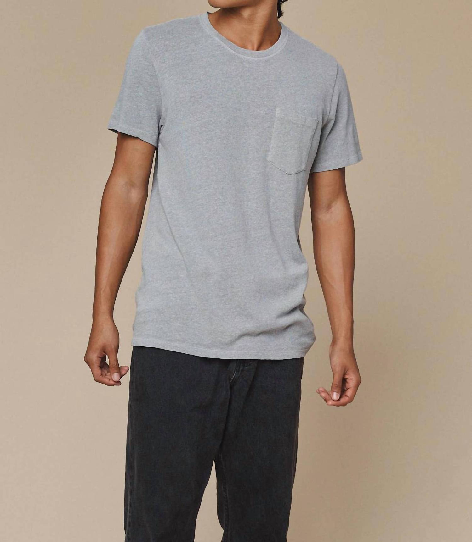Baja Pocket Tee In Heathered Athletic Gray