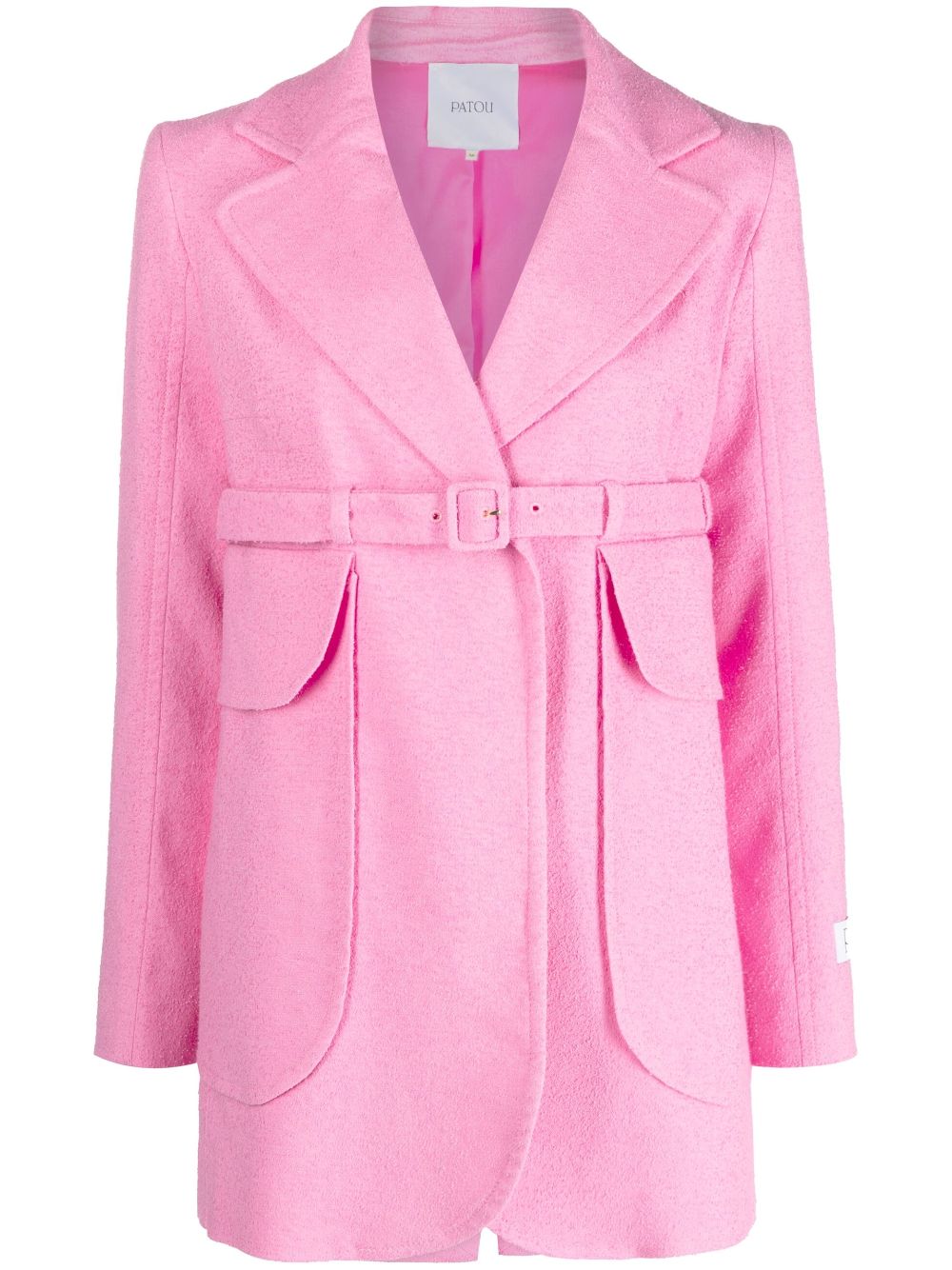 Maxi pocket single-breasted coat - Pink