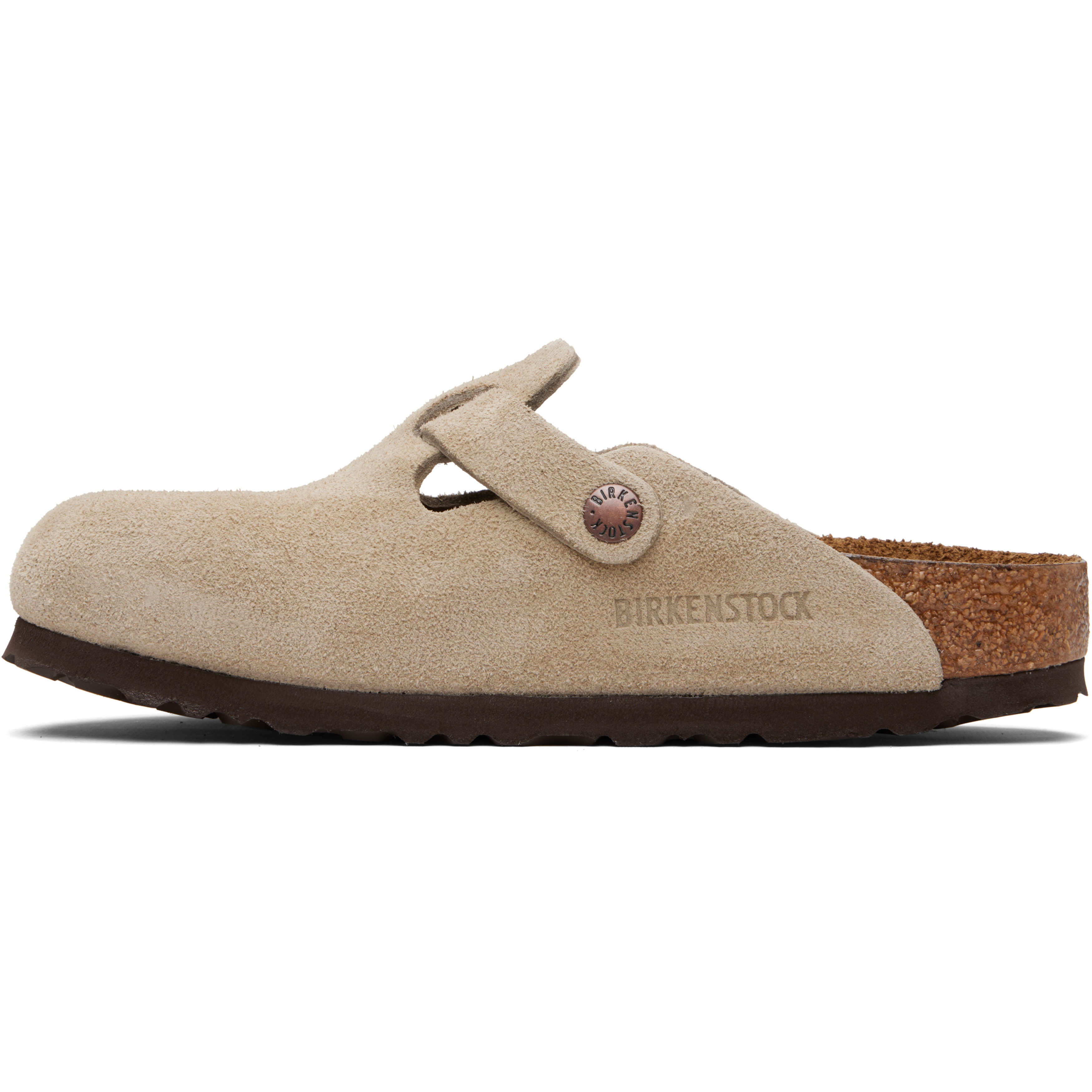 Taupe Regular Boston Soft Footbed Suede Leather Loafers