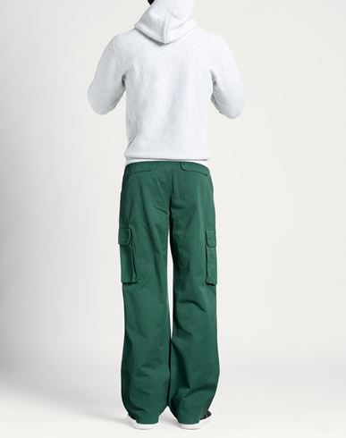 Man Pants Dark green Size 34 Cotton