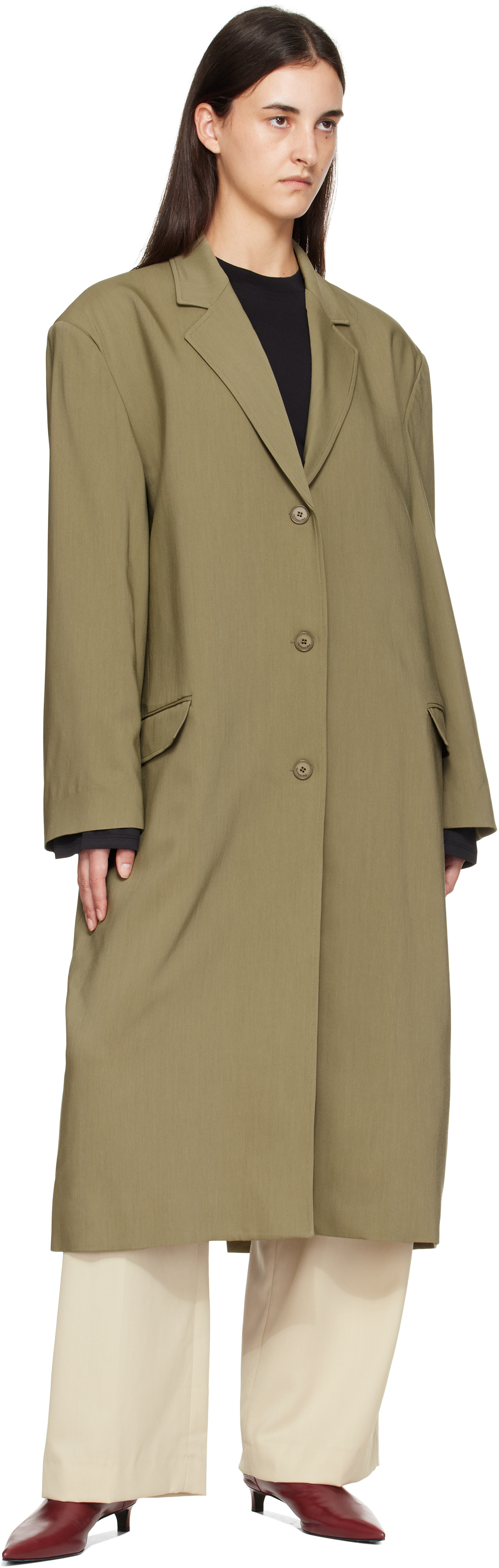 Khaki Tribeca Long Coat