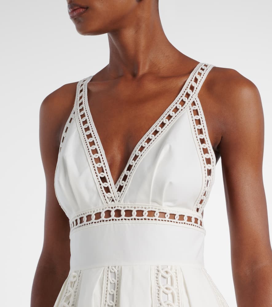 Embroidered cotton-blend midi dress