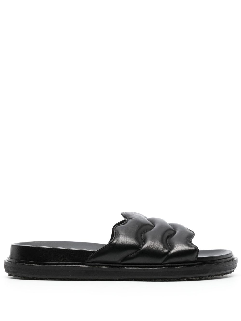 Padded-design nappa leather slides - Black