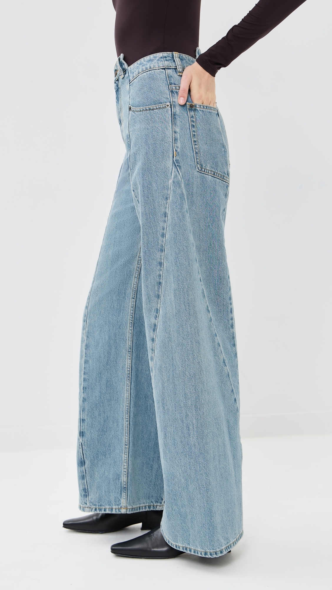 5 Pockets Pants Medium Blue Stone Wash
