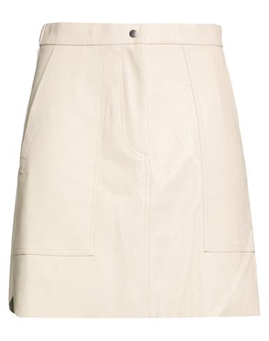 Woman Mini skirt Beige Size S Polyurethane, Viscose