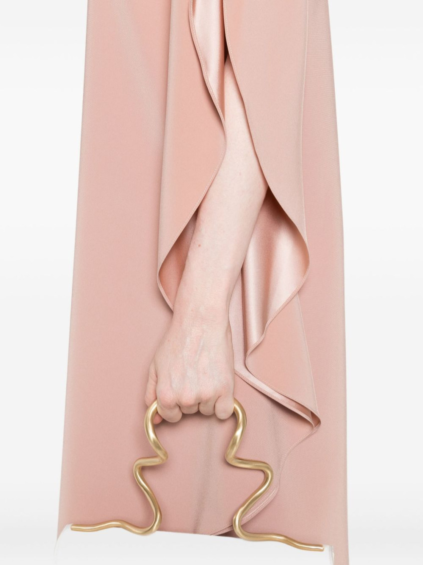 Pink Split-sleeve Midi Dress