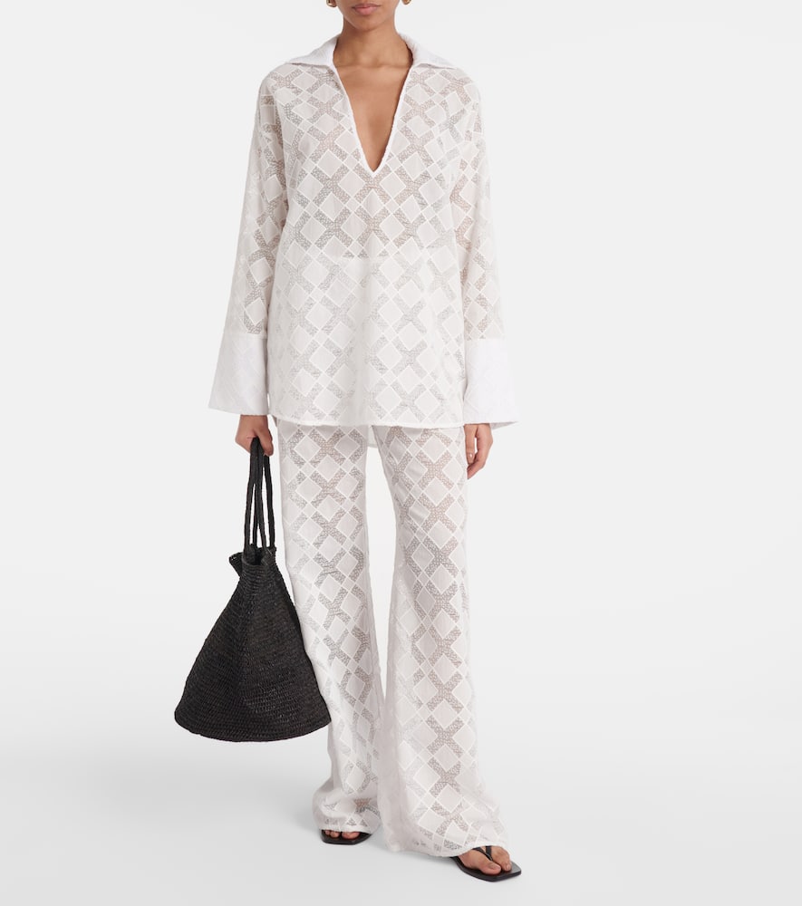 Kaia embroidered wide-leg pants