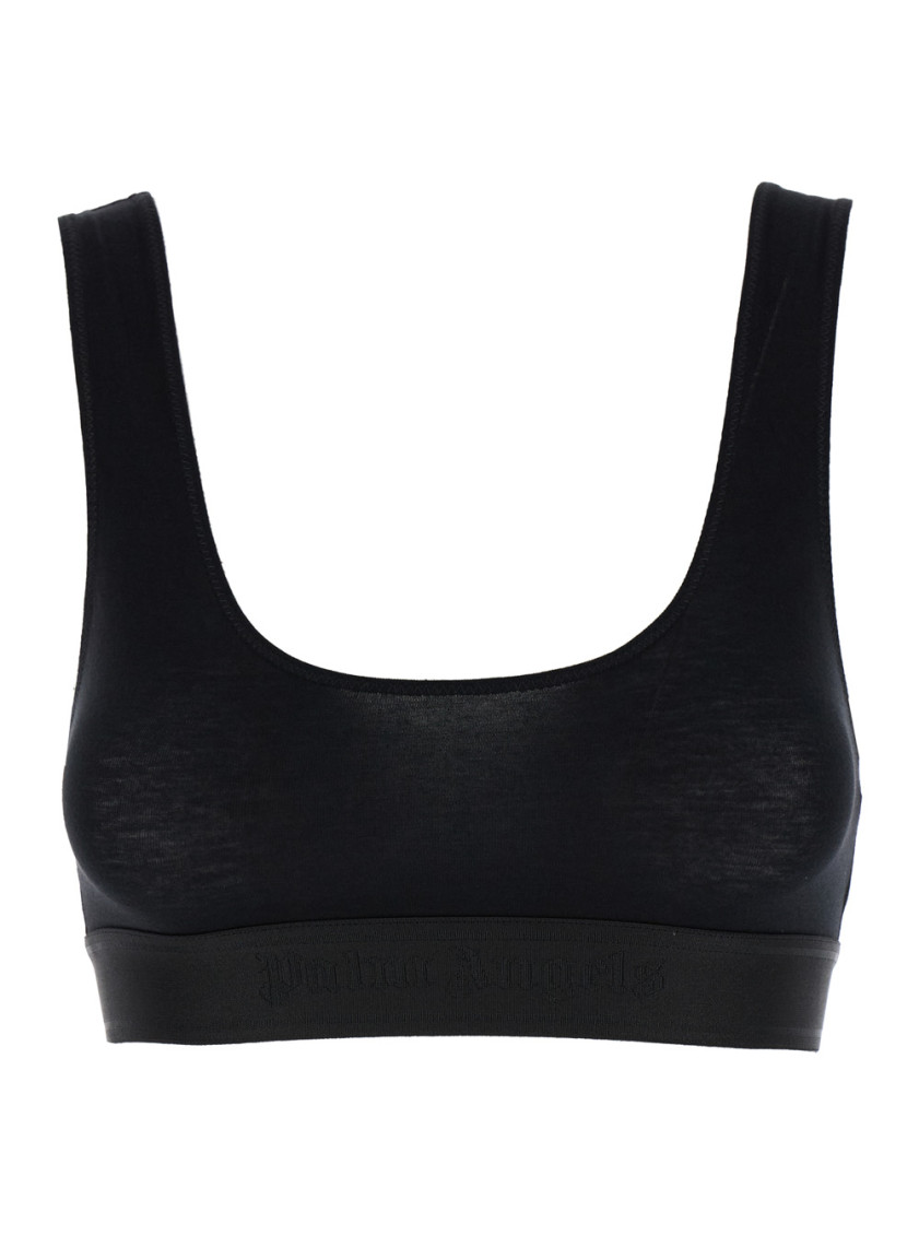 Logo-tape sports bra - Black