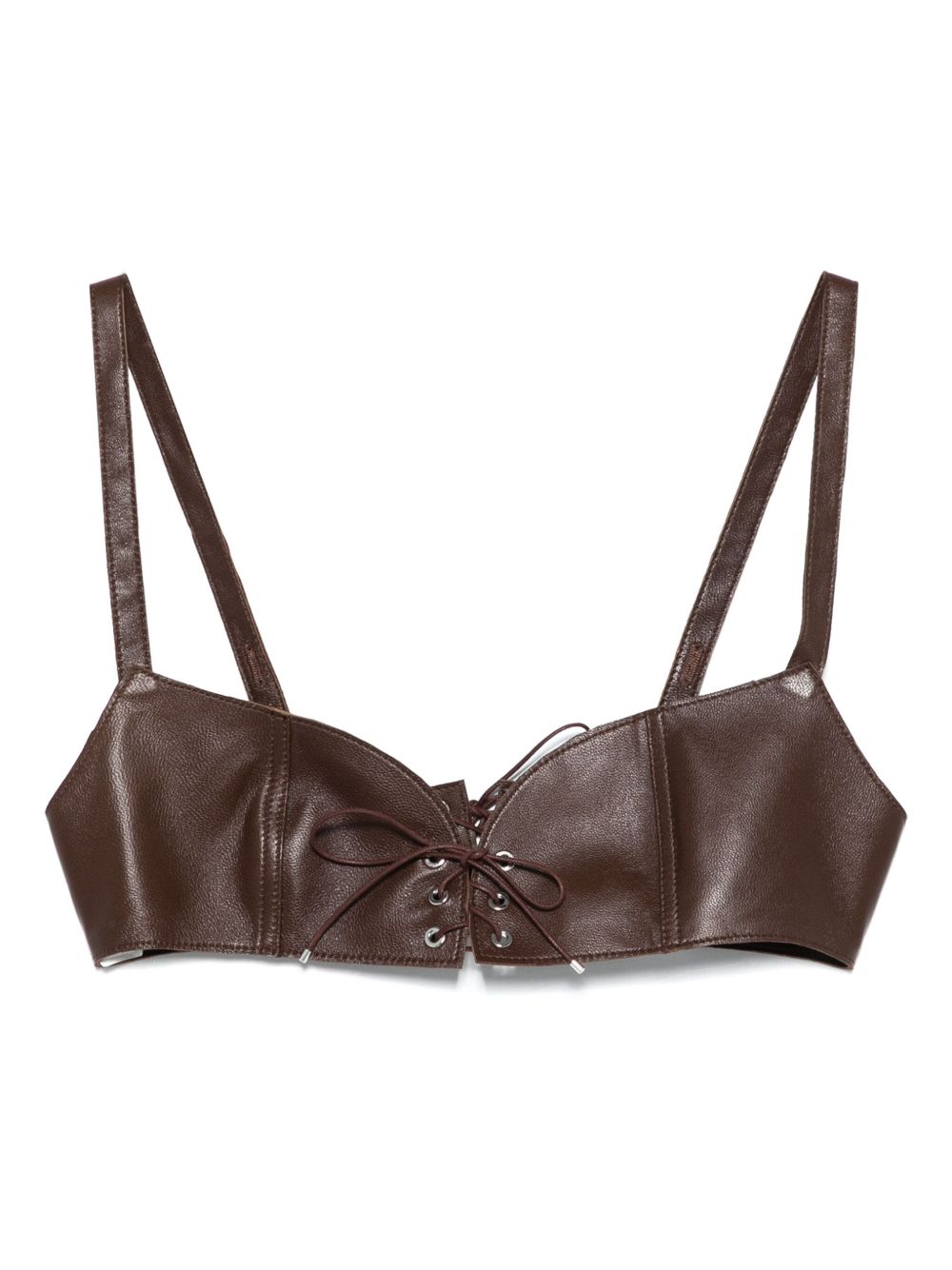 Ludovic de Saint Sernin leather crop top - Brown