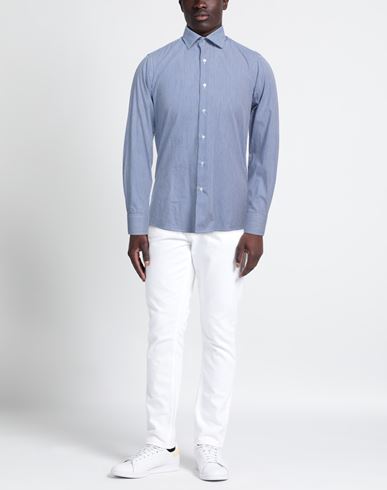 R3d Wöôd Man Shirt Bright blue Size 17 ½ Cotton