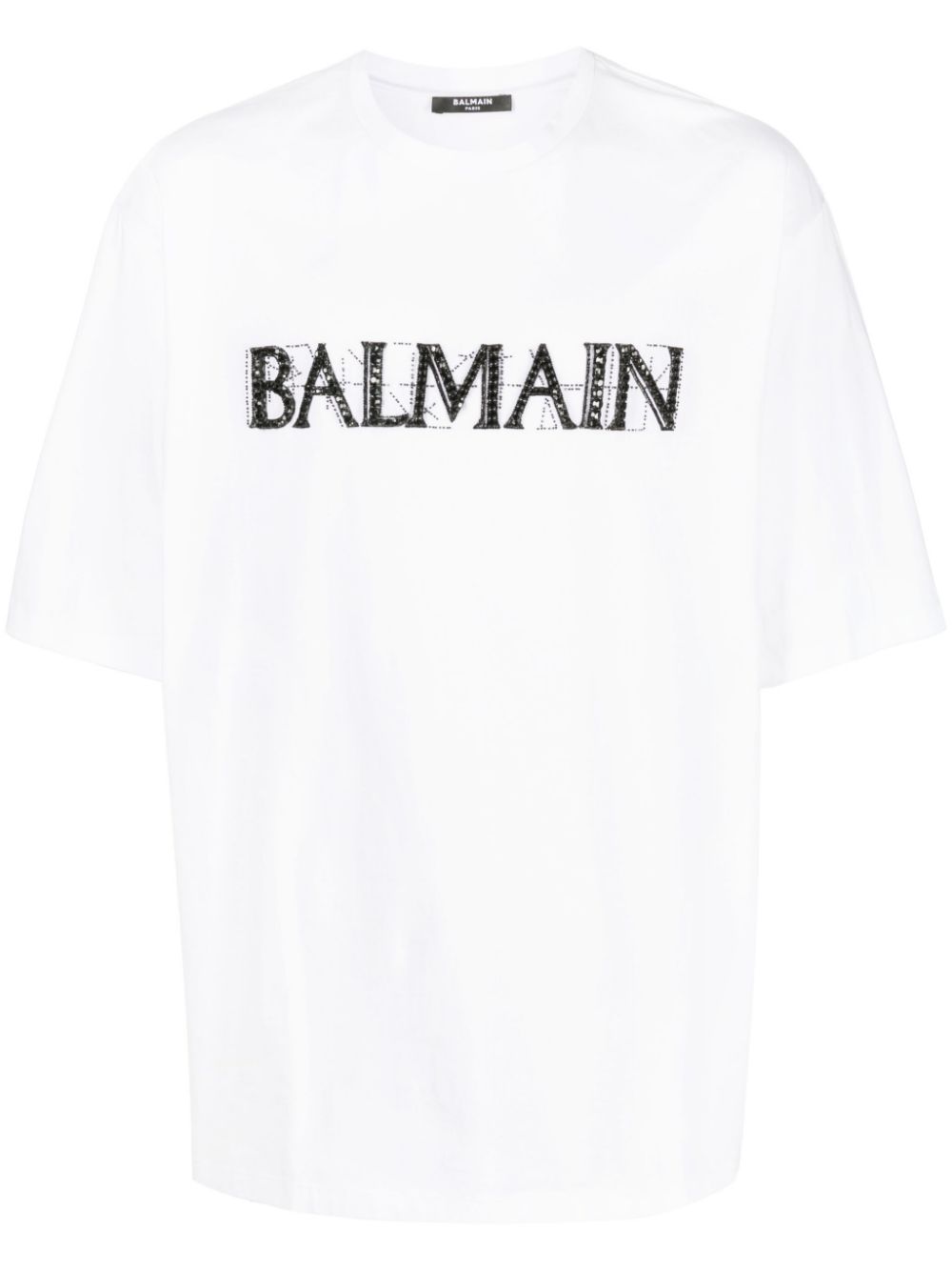 Crystal-logo cotton T-shirt - White