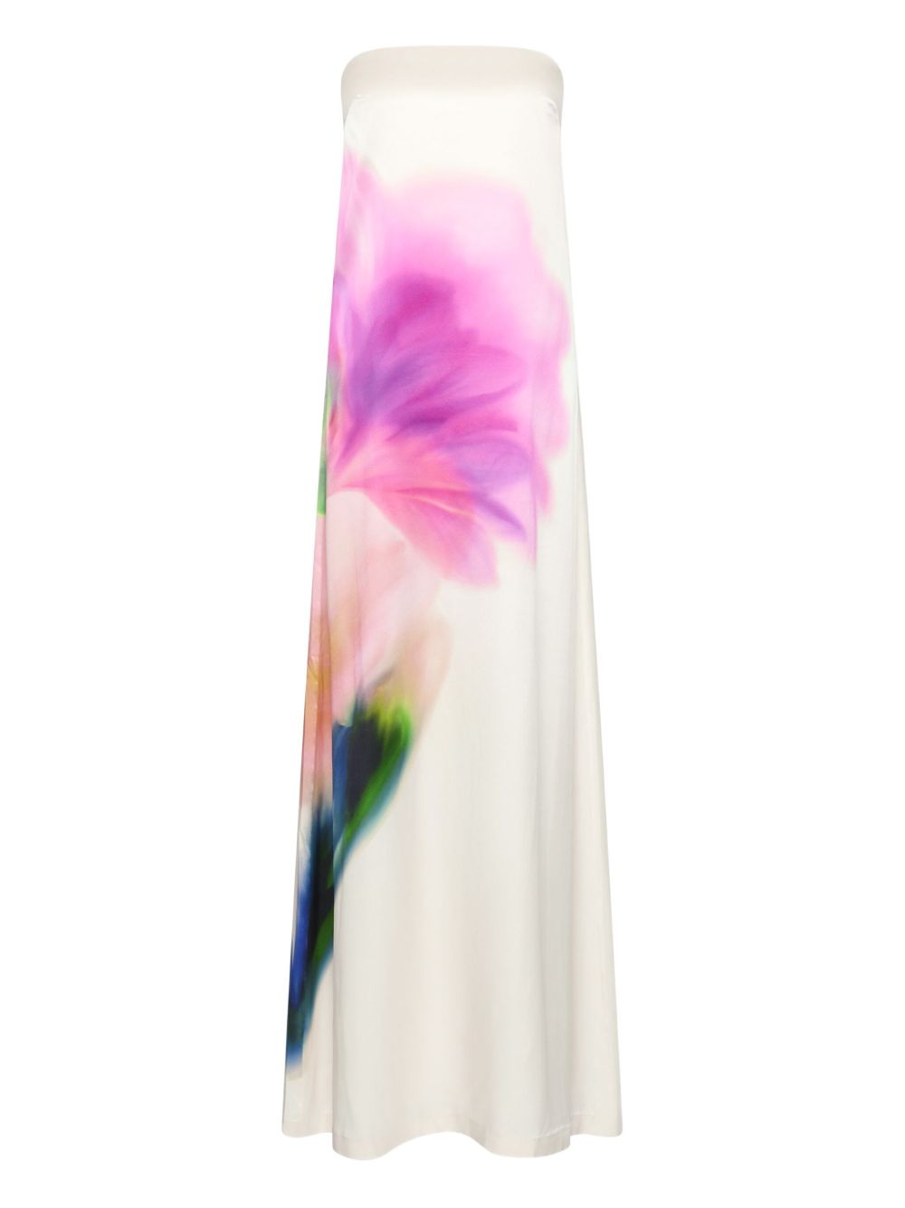 Floral-print maxi dress - White