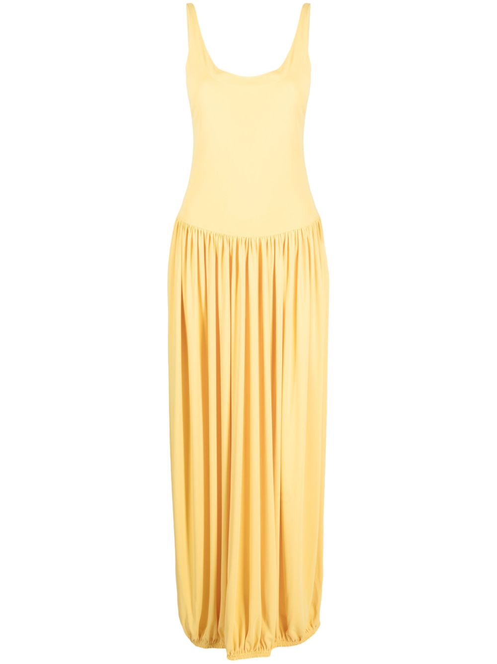 U-neck sleeveless dress - Yellow