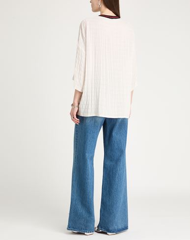 Woman Top Cream Size 2 Viscose, Polyamide