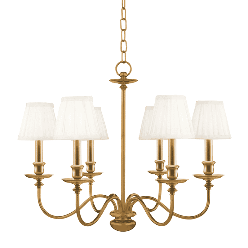 Menlo Park 6-Light Chandelier in Aged Bra
