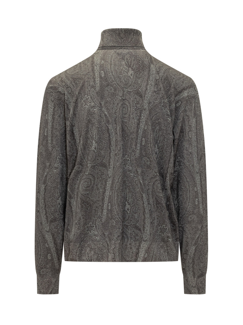 Grey Paisley Regular Sweaters