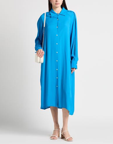 Woman Midi dress Azure Size 10 Rayon