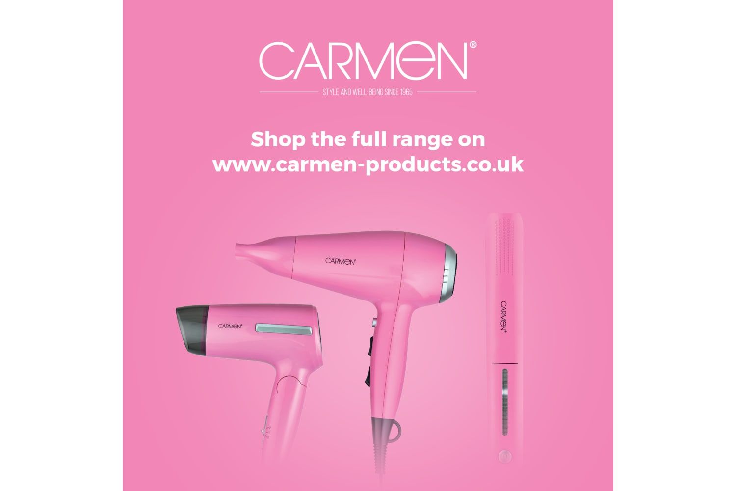 Carmen Unisex Oval Hot Air Brush in Pink