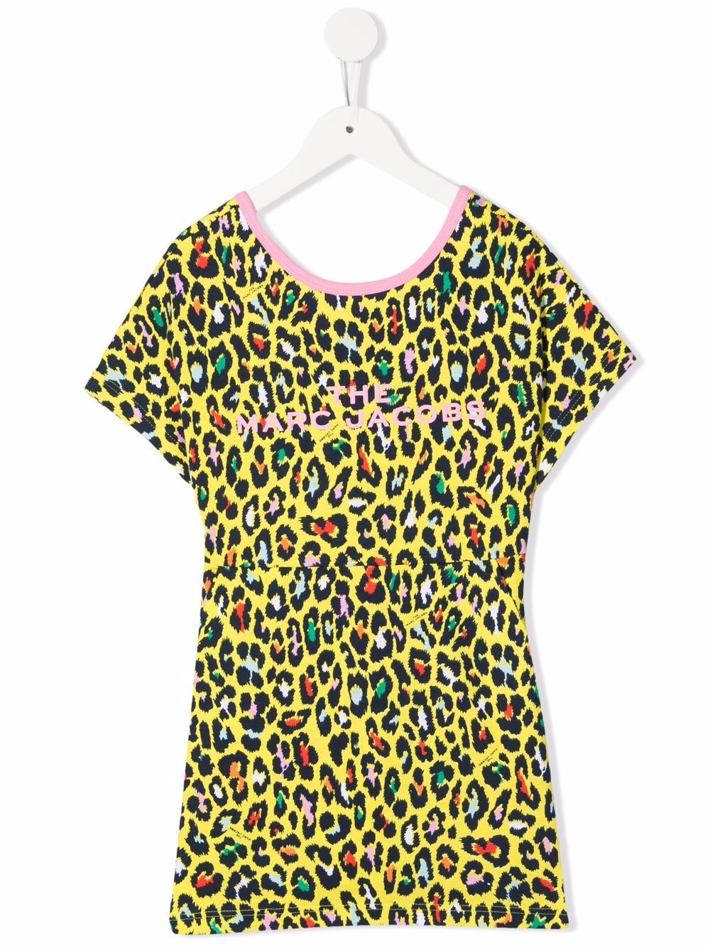 Cheetah-print organic-cotton dress - Yellow