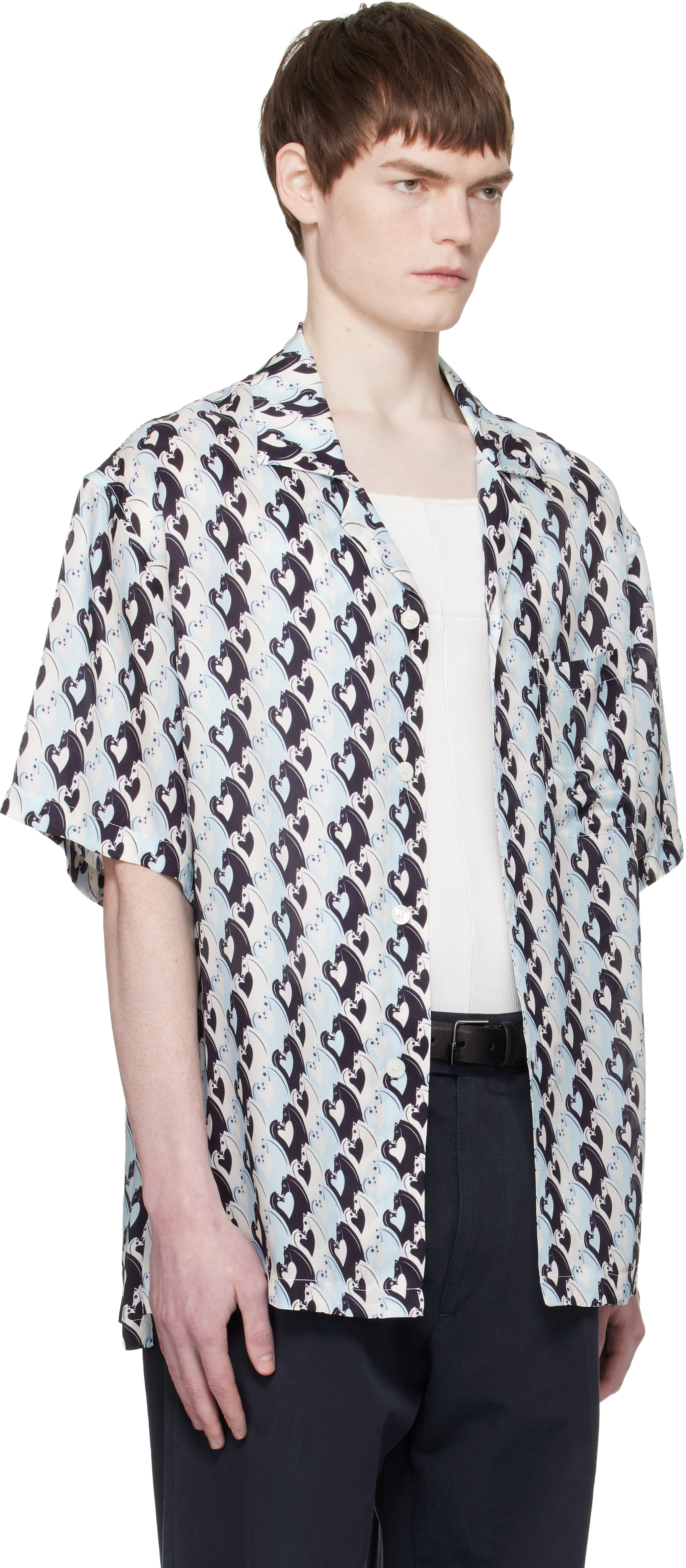 Blue Lunar Year Print Shirt