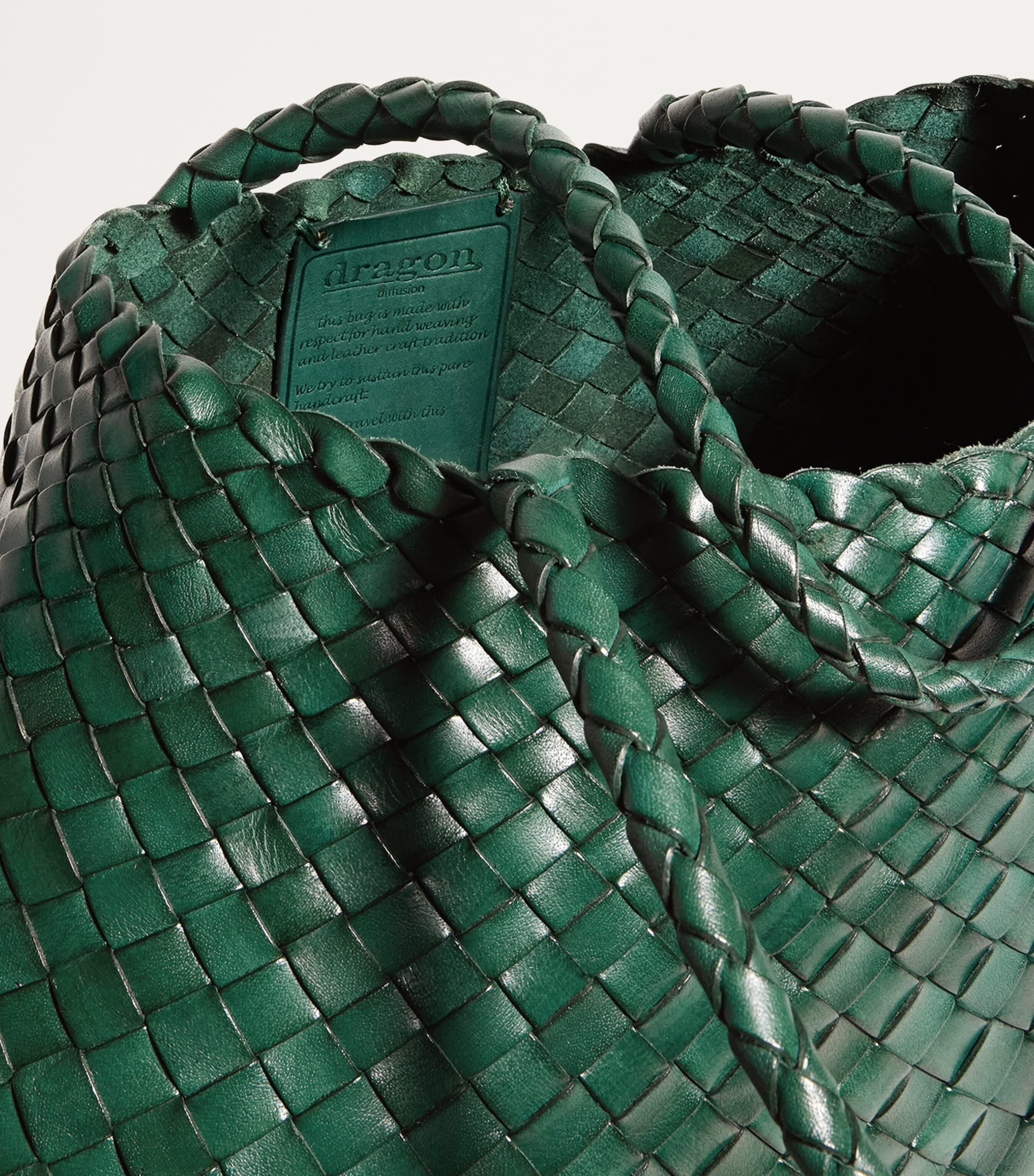 Large Leather Woven Santa Croce Tote Bag
