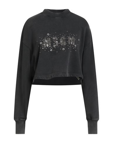 Woman Sweatshirt Charcoal Size L Cotton