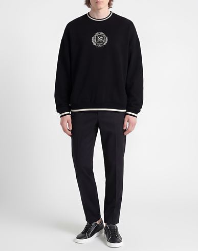 Man Sweatshirt Black Size L Cotton, Polyester