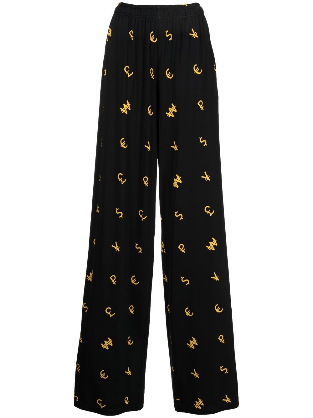 High-rise wide-leg trousers - Black