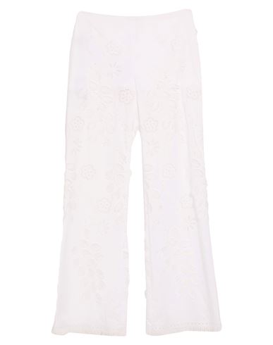 Woman Pants White Size 2 Polyester, Cotton