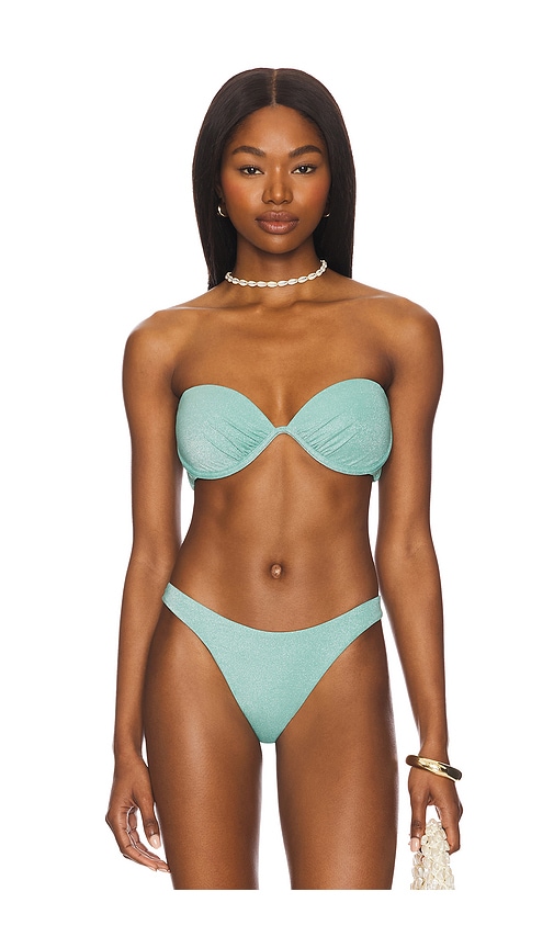 Vitamin A Mabel Bikini Top in Teal. -  XS also in L, M
