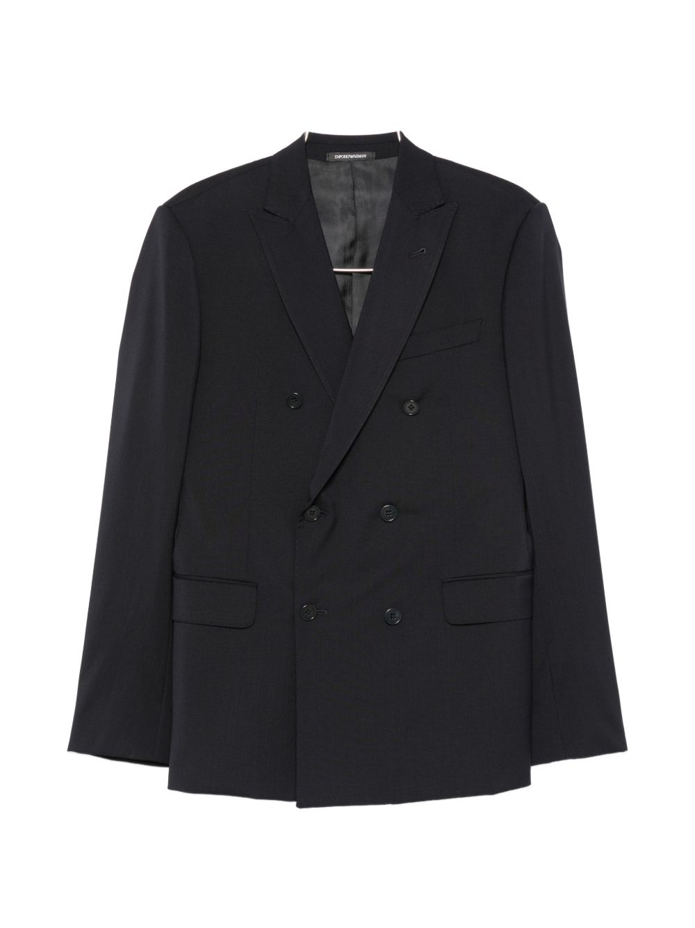 Virgin Wool Double-Breasted Suit — Black