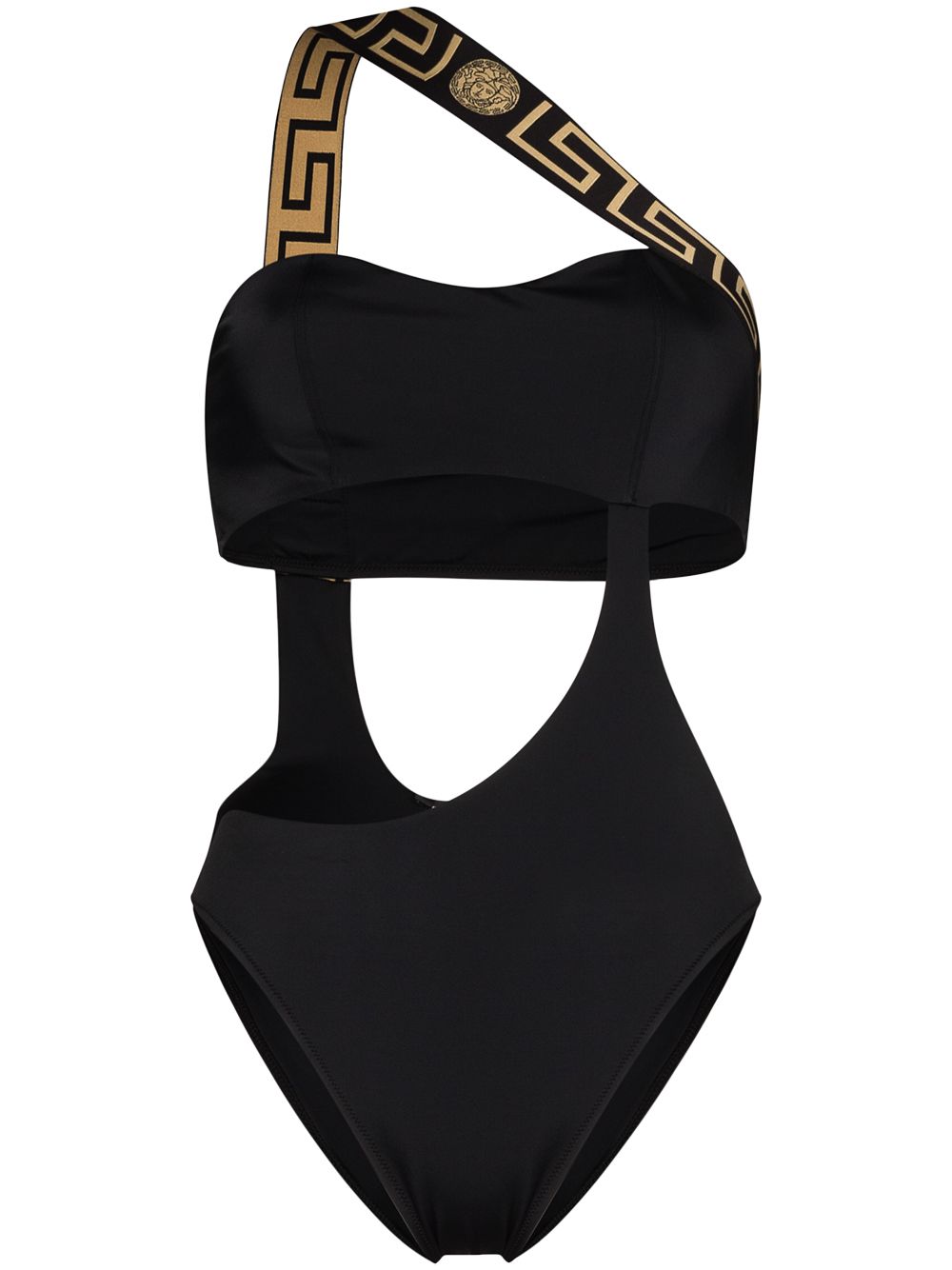 Cut-out Grecca detail swimsuit - Black