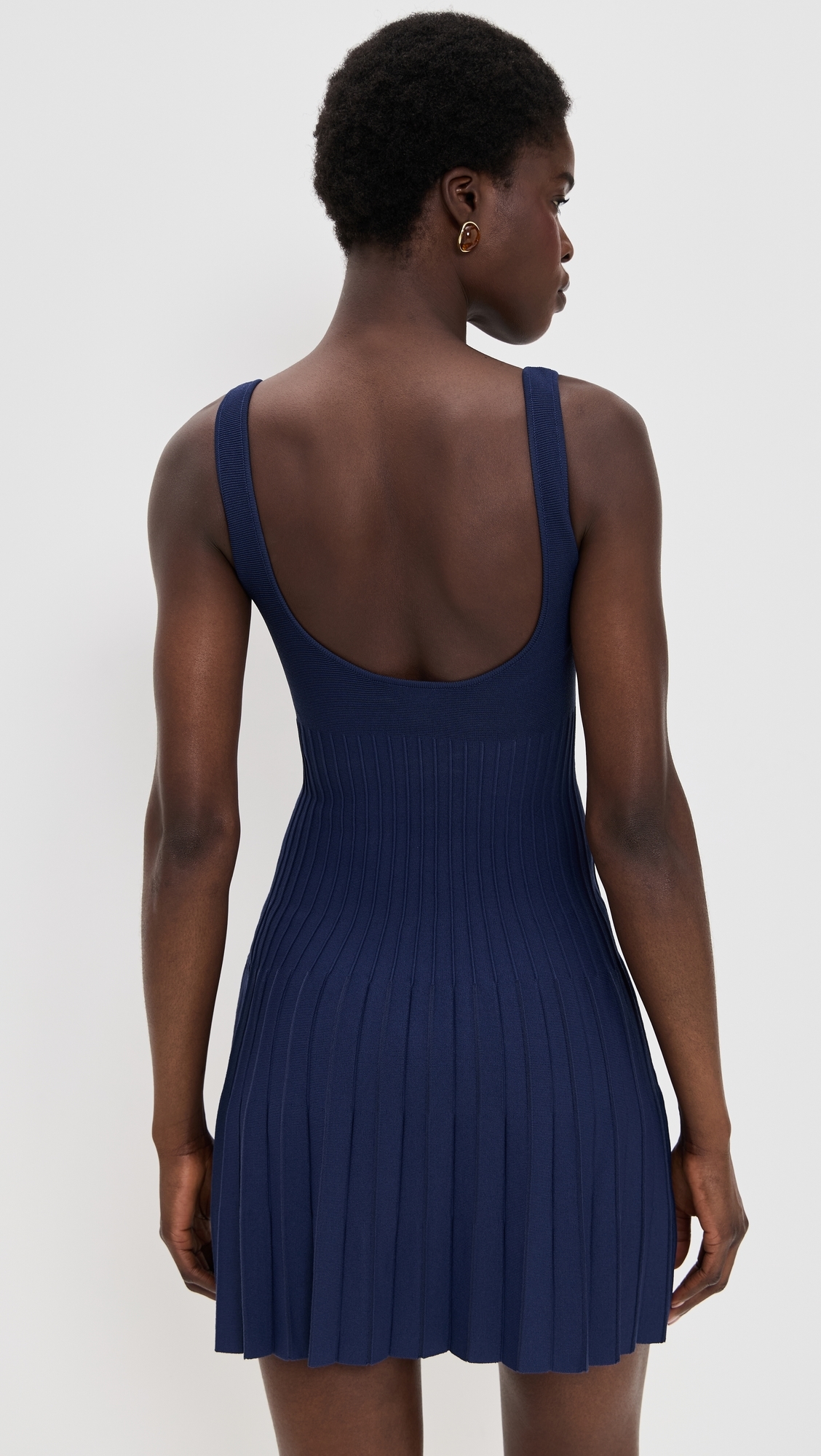 STAUD Ellison Mini Dress Navy